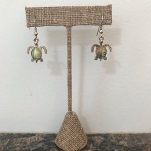 (SOLD)Cute turtle earrings multicolor shell
